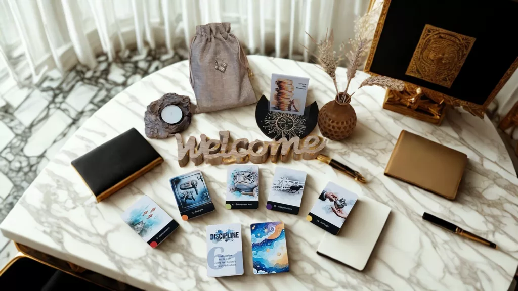 Présentation oracle de finances avec ses cartes pochon et notice